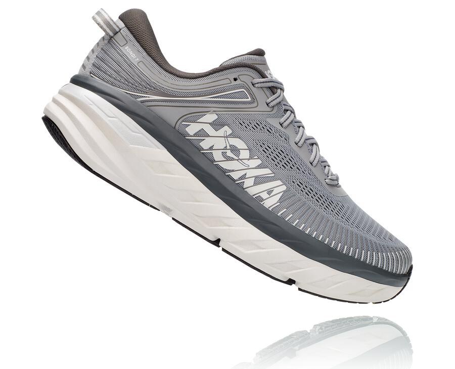 Hoka Australia One One Bondi 7 - Mens Running Shoes Grey - MWZAU-2065